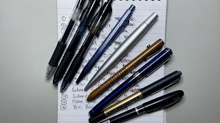 On my desk: 16 black 'ball' pens