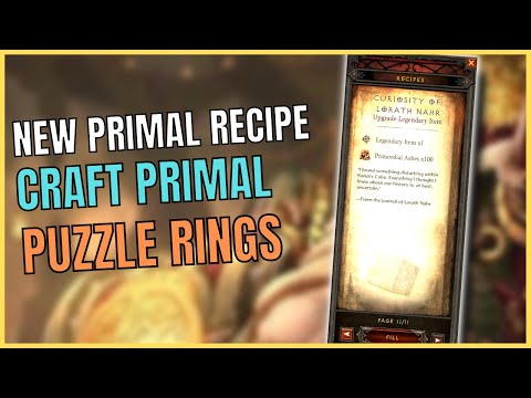 Season 28 NEW Primal Recipe and Crafting Ancient Puzzle Rings Diablo 3 Reaper of Souls Patch 2.7.5