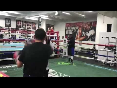 World champion Morris east doing pads with upcoming Fernando
