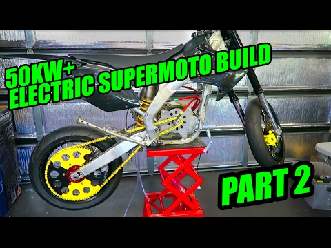 50KW ELECTRIC SUPERMOTO MX BUILD [EP 2]  MOTOR RUNS!