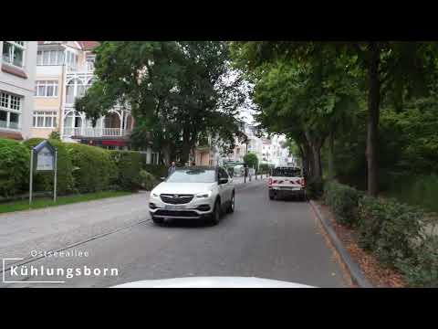 Kühlungsborn Ostseeallee. Autofahrt mit dem Gimbal Zhiyun Crane M3 in 4K.