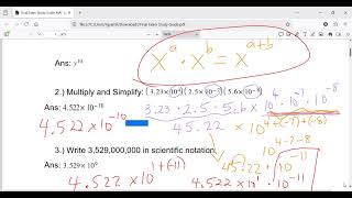ALGEBRA MAT 151 - FINAL EXAM STUDY GUIDE - EXPONENTS AND SCIENTIFIC NOTATIONS