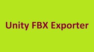 Unity FBX Exporter