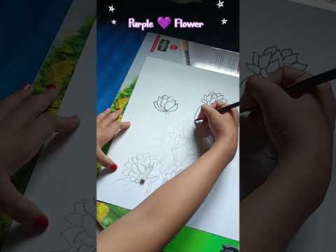 purple 💜 Flower drawing #drawing Art by# atiya