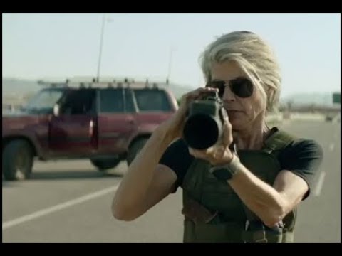 Terminator  Dark Fate highway scene - Sarah Connor vs The Rev-9 terminator