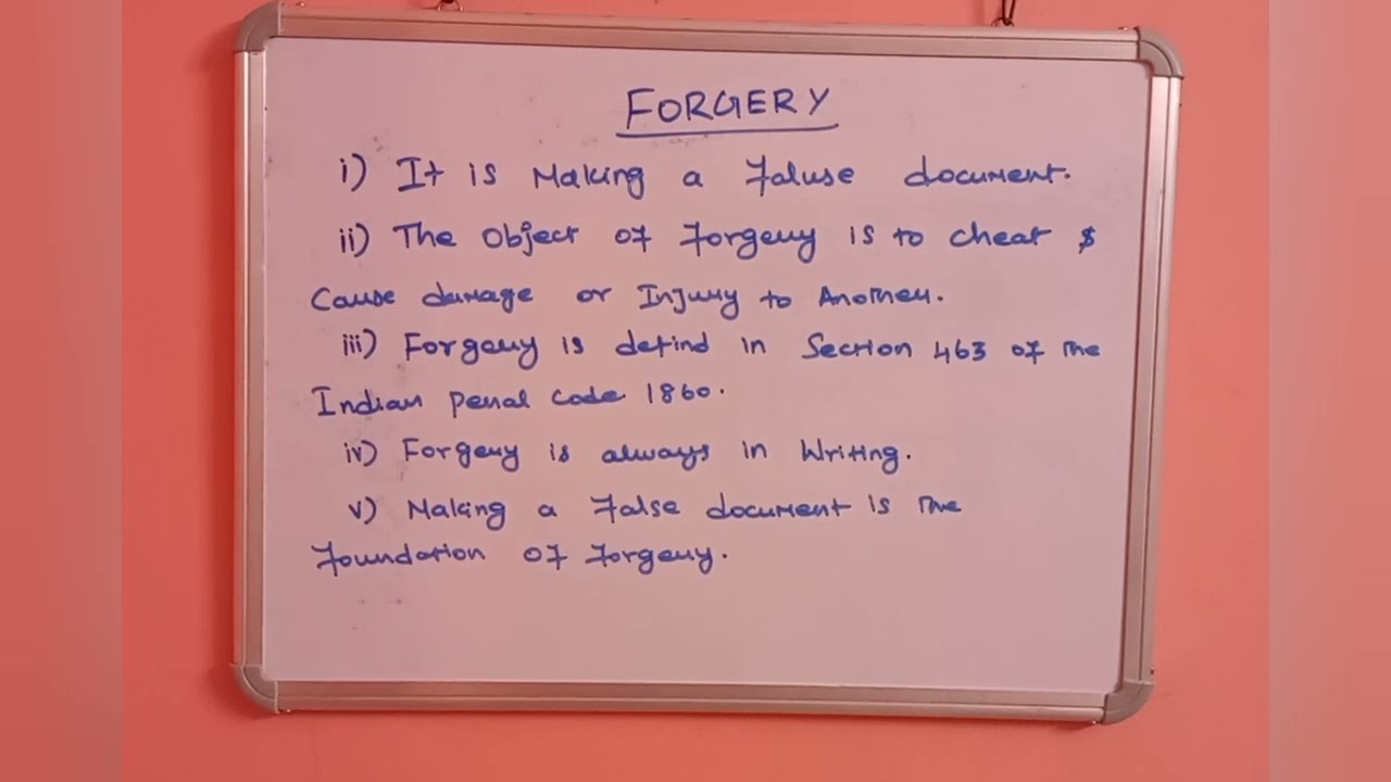 Forgery - Law of crime