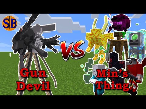 Gun Devil vs Min's Thing | Minecraft mob battle