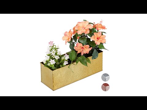 Jardinière pot de fleurs Argenté - Métal - 40 x 14 x 13 cm