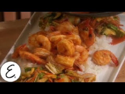 Shrimp with Rooster Sauce Over Sticky Rice | Emeril Lagasse ...