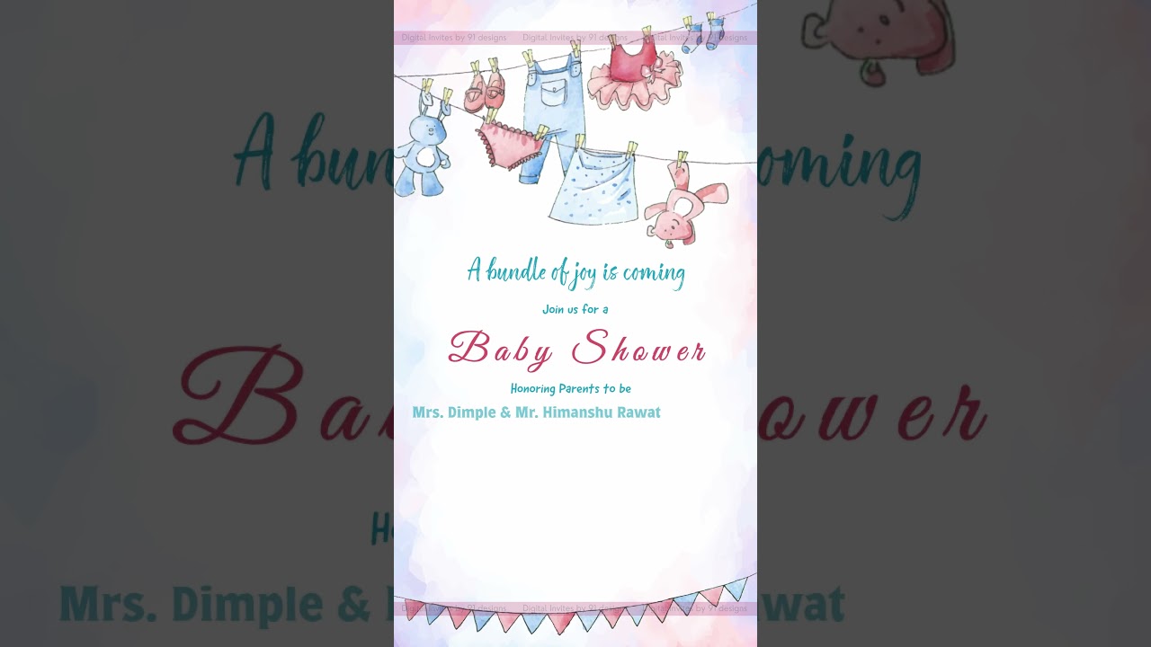 Pink Floral Baby Girl Shower Invitation