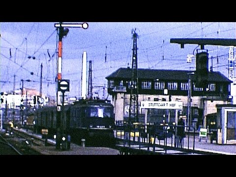 Kopfbahnhof Stuttgart 1974 - Altbau E 17, E 18, E 44, ET 65