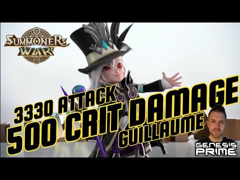 500 CRIT DAMAGE, 3330 ATTACK GUILLAUME! DARK PHANTOM THIEF - SUMMONERS WAR