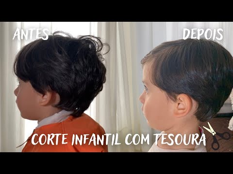 CORTE DE CABELO INFANTIL MASCULINO NA TESOURA ✂️
