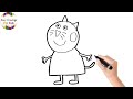 How To Draw Candy Cat From Peppa Pig Easy Drawings For Kids Candy Cat Drawing Easy