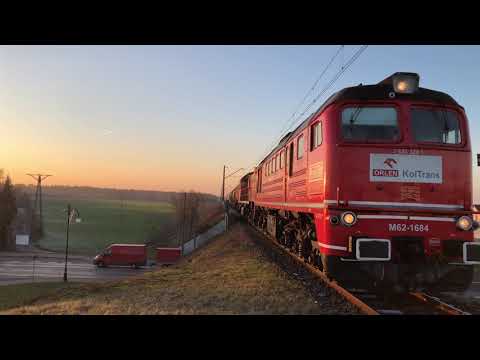 Gagarin Orlenu w blasku zachodzącego słońca - kilka ujęć z Nieporętu na linii kolejowej nr 10 | 4K