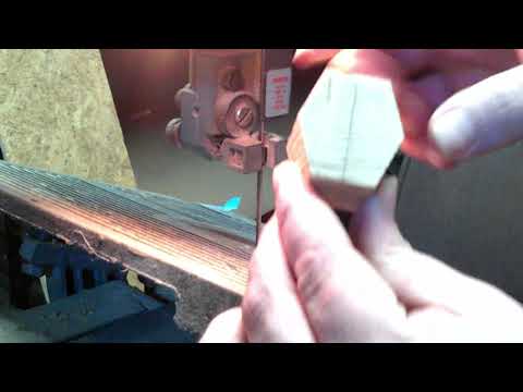 Cutting an icosahedron (20 sided dice) out of solid wood!