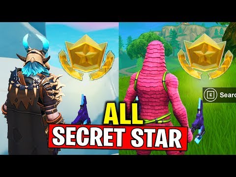 ALL SECRET BATTLE STAR LOCATIONS! WEEK 1 to WEEK 4 SECRET BATTLE STAR FORTNITE SEASON 10