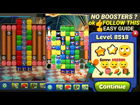 toon blast (TOUGH) level 8518 👈clear the STUCK🤛🏃