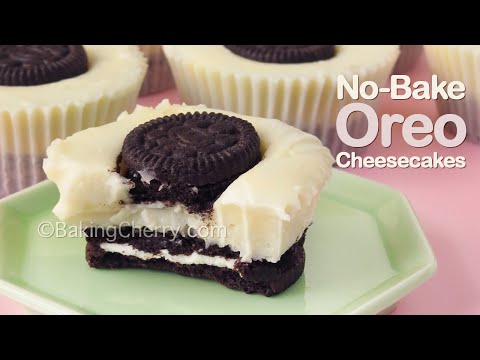 NO-BAKE 3-INGREDIENT OREO MINI CHEESECAKES | Recipe | Easy DIY Dessert Treats Ideas | Baking Cherry
