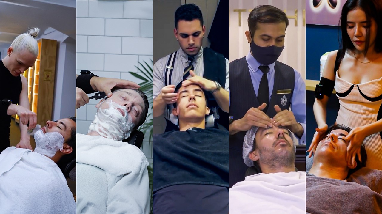 💈 (ASMR) BEST 18 SHAVES Around the World | Nomad Barber