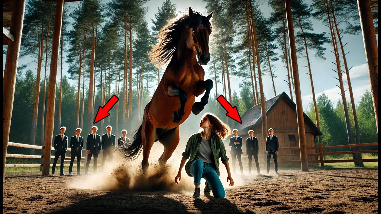 Orphaned Girl Thrown into Ferocious Mustang Horse's Pen by Bullies, What Happens Next Will SHOCK You
