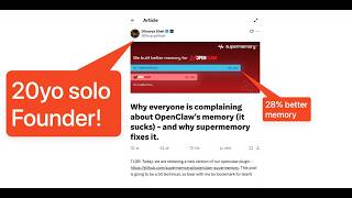 ⚡️ OpenClaw's Memory Sucks and the fix is simple — Dhravya Shah, Supermemory