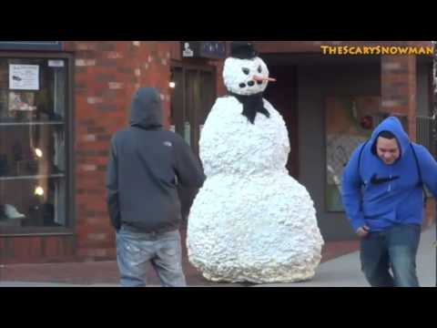 Best Scary Snowman Prank Compilation 2015   YouTube