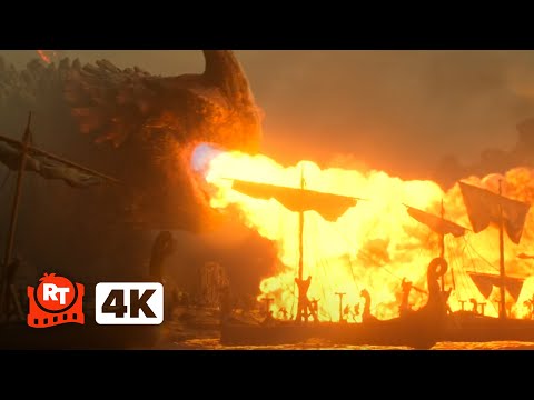 How to Train Your Dragon (2025) 4K - The Red Death Dragon Attacks | Movieclips