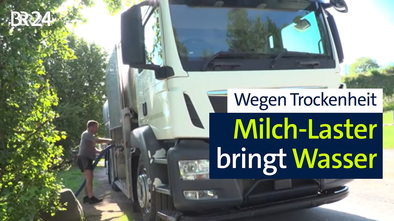 Gemeinde sitzt auf dem Trockenen – Milch-Laster bringt Wasser | Abendschau | BR24