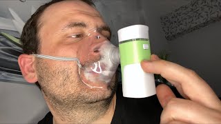 Tragbar Vernebler, Inhalator mit Musik-Funktion Mundstück + Masken Air Pro IV unboxing und Anleitung