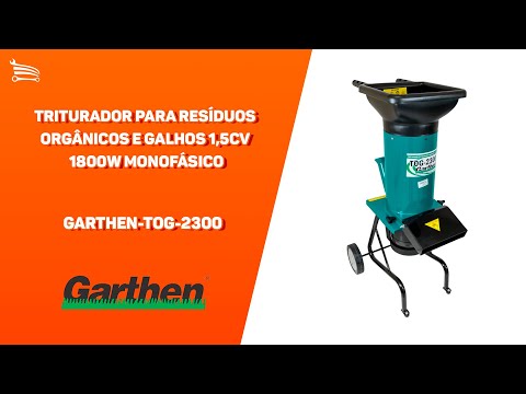 Triturador para Resíduos Orgânicos e Galhos 1,5CV 1800W 220V Monofásico GARTHEN-TOG-2300 - Video