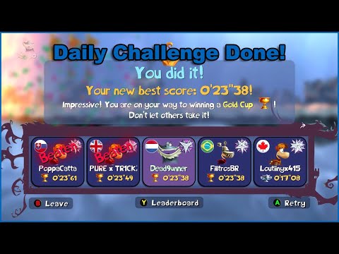Rayman Legends Daily Challenge and Extreme Challenge #124  - Gold Streak!