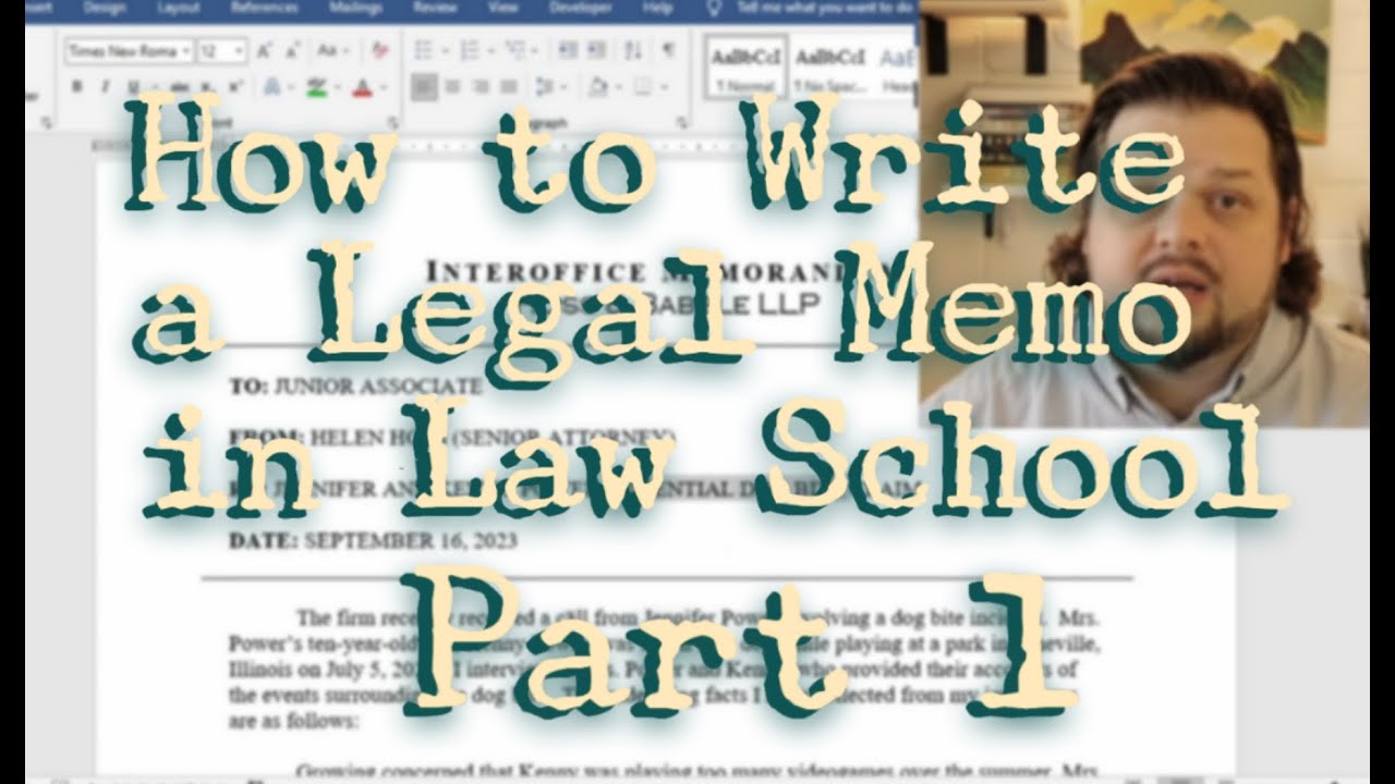 Legal Writing Tutorial: How To Write a Legal Memo in Law School Part 1