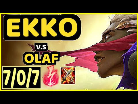 PEANUT (EKKO) vs OLAF - 7/0/7 KDA JUNGLE CHALLENGER GAMEPLAY - KR