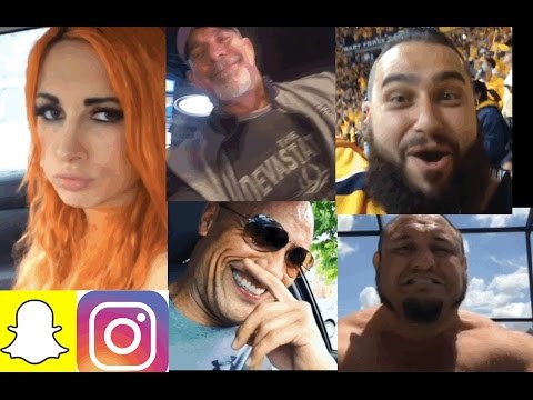 WWE Snapchat/IG ft. Samoa Joe, Goldberg, Becky Lynch, Rusev, The Rock n MORE