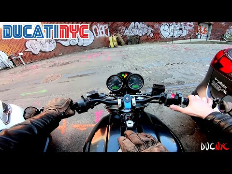 taking the road ahead | FAST and SPICY motorcycle commute in Brooklyn, NYC on Ducati Monster v1379