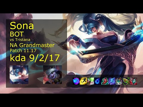 Sona Bot & Bard vs Tristana & Alistar - NA Grandmaster 9/2/17 Patch 11.17 Gameplay