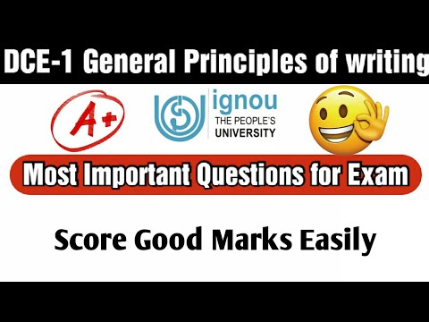 DCE-1 Important questions for exam | General principles of writing