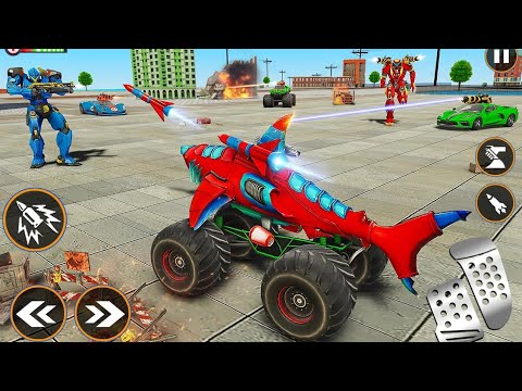 Monster Truck Robot Shark Attack – Car Robot Game | android gameplay