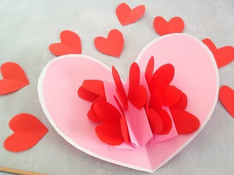 Herzkarte. Pop-Up Karten  in Herzform selber machen. Herz Karte basteln