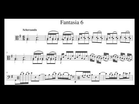 [Goerg Philipp Telemann] Fantasia for solo Viola da Gamba No.6 in G Major, TWV 40:31 (Score-Video)