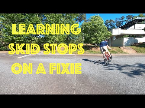 SKID STOPS ON A FIXIE BIKE FIRST TIME | FIXED GEAR BICYCLE PROGRESS WITH SKID STOP