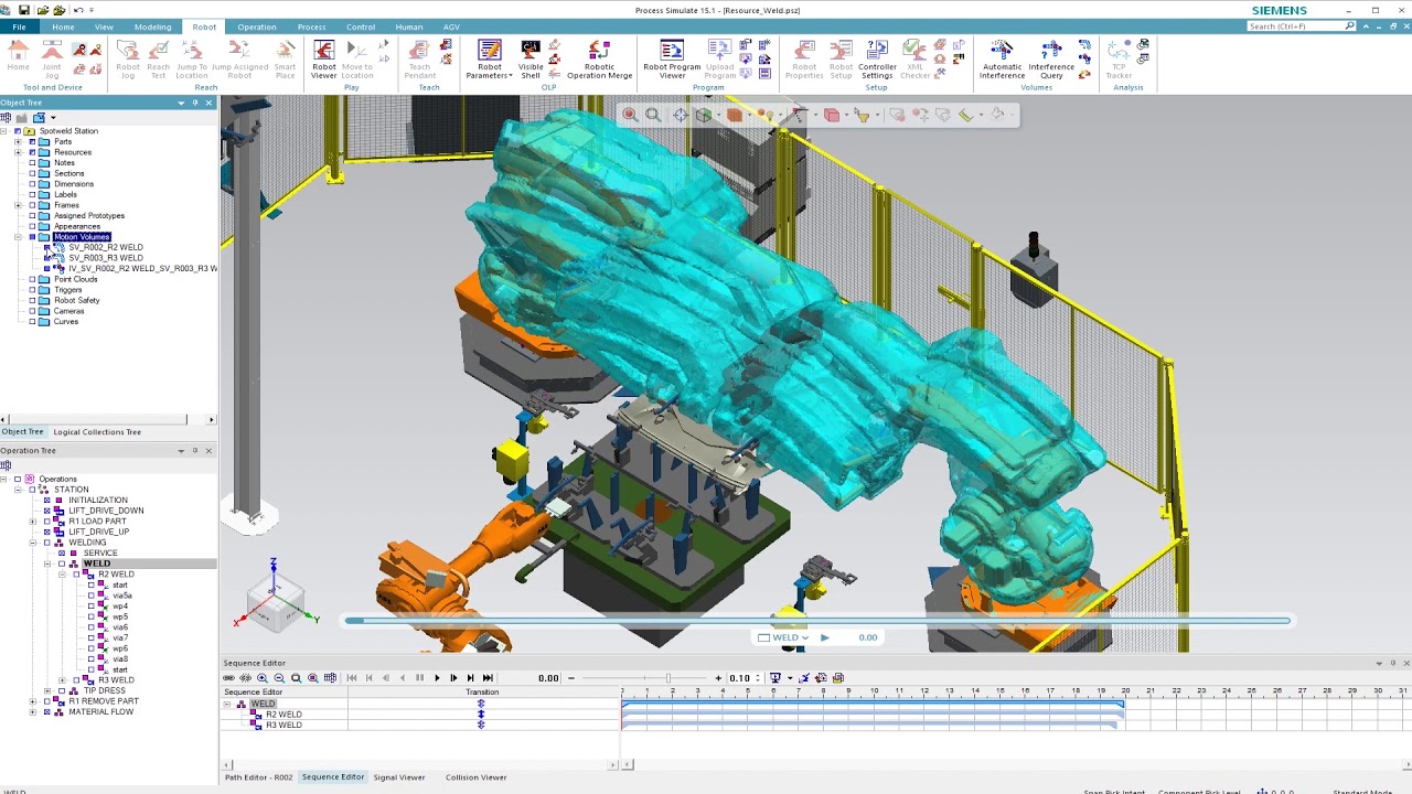 Virtual commissioning with Tecnomatix Process Simulate
