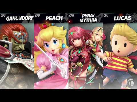 Ganondorf VS Peach VS Pyra/Mythra VS Lucas (Super Smash Bros Ultimate)