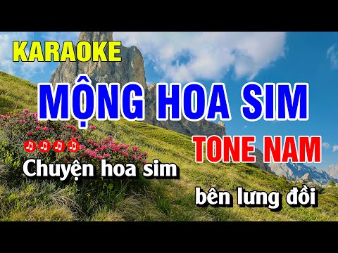 Karaoke Mộng Hoa Sim Tone Nam - Nhạc Sống Beat Dễ Hát | Nguyễn Linh