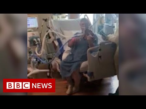 插管的科維德病人拉小提琴感謝猶他州醫院的工作人員 - BBC News (Intubated Covid patient plays violin to thank Utah hospital staff - BBC News)