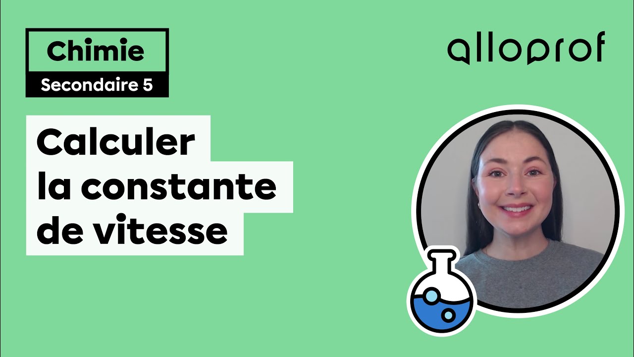 Calculer la constante de vitesse