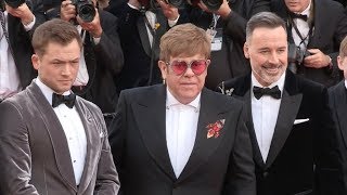 Elton John, David Furnish and Rocket Man Cast at Rocket Man red carpet in Cannes