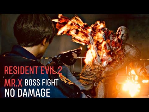 RESIDENT EVIL 2 Remake - Tyrant/T-00/Mr.X Final Boss fight No Damage Hardcore