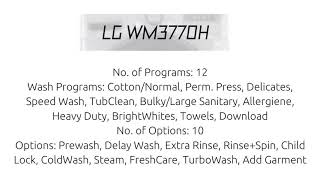LG WM3770H Washing Machine Overview